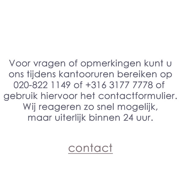De contactgegevens en telefoonnummer 020-8221149